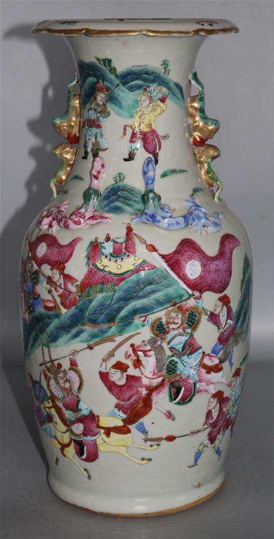 A Chinese famille rose vase, H.43.5cm